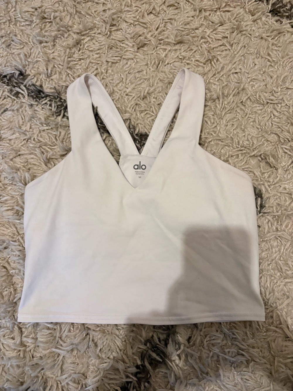 Alo Airbrush Real Bra White Tank medium